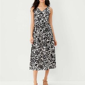 Ann Taylor Tropical Belted Maxi Dress Size 6